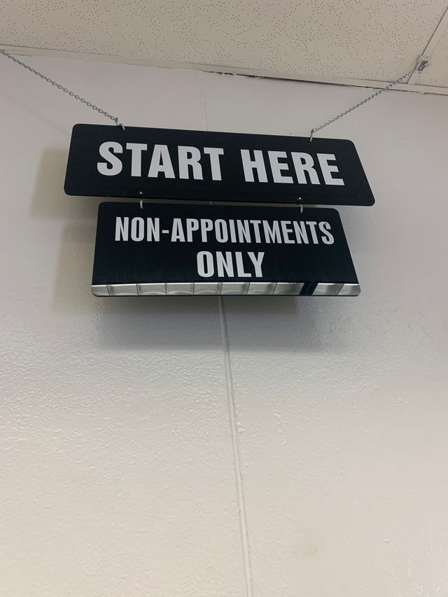 Start Here Non Appointment Only